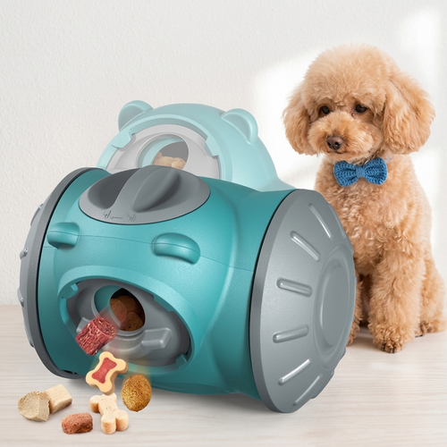 Interactive dog tumbler puzzle toy with treats