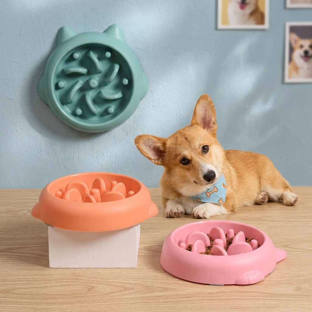 Slow feeder dog bowl for fast eaters